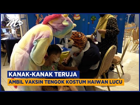 Kanak Kanak Teruja Ambil Vaksin Tengok Kostum Haiwan Lucu