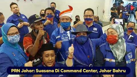 Prn Johor: Suasana Di Command Centre Jb (bn Menang Secara Tak Rasmi)